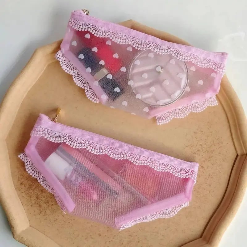 Unique Panties Shape Mesh Cosmetic Bag🩲