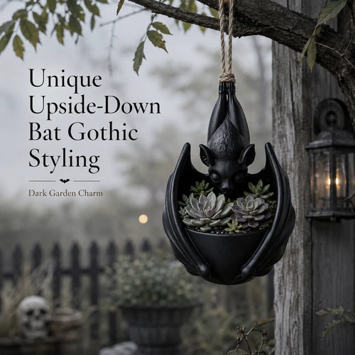 🦇 Upside‑Down Hanging Bat Planter