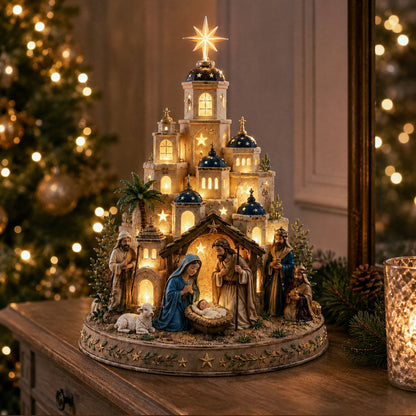 🔥 50% OFF ✨ Bethlehem Nativity Church Light Tower – Bring the Spirit of Christmas Home