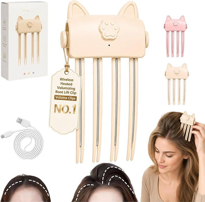 🔥 50% OFF Cordless Heated Root Volumizing Clip – Instant Hair Lift & Volume