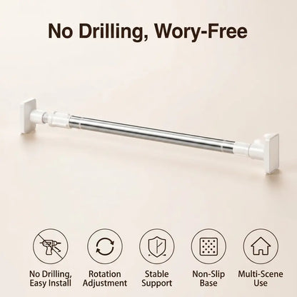 💪 50% OFF 32mm Heavy-Duty Adjustable Tension Rod – No-Drill Stainless Steel