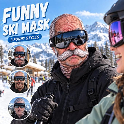 Realistic Face Balaclava – Funny Ski & Snowboard Mask for Cold Weather Adventures, Unisex Adult One Size (21-24') ⛷️