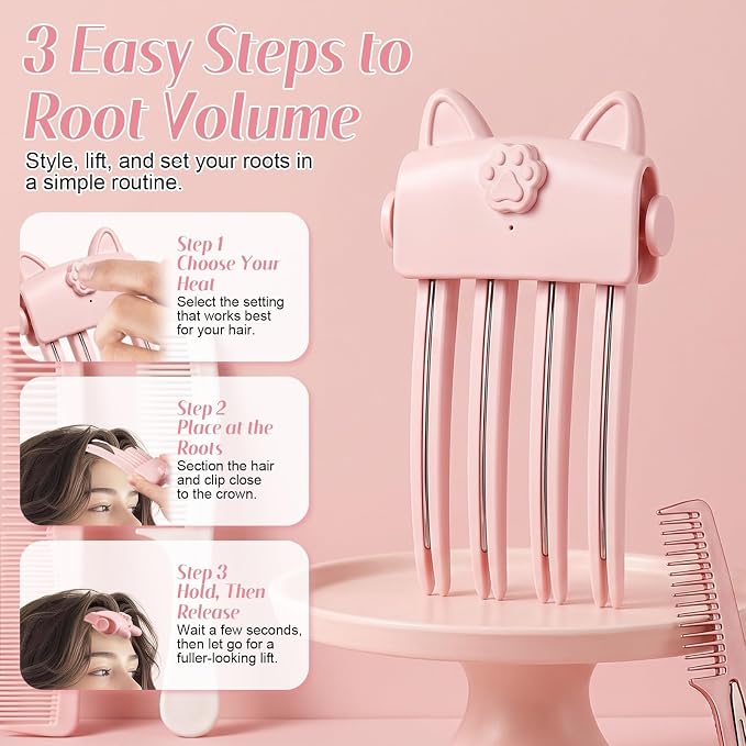 🔥 50% OFF Cordless Heated Root Volumizing Clip – Instant Hair Lift & Volume
