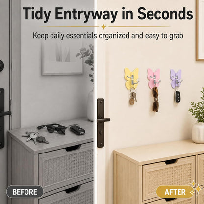 🦋 Buy 1 Get 1 Free 🎁 4-Piece Set of Rotating Butterfly-Shaped Hooks