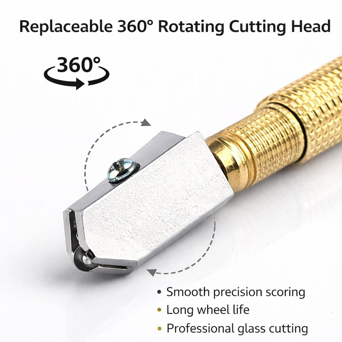 🔥 50% OFF Precision Glass Cutter 💎 Carbide Wheel with Anti-Slip Brass Handle