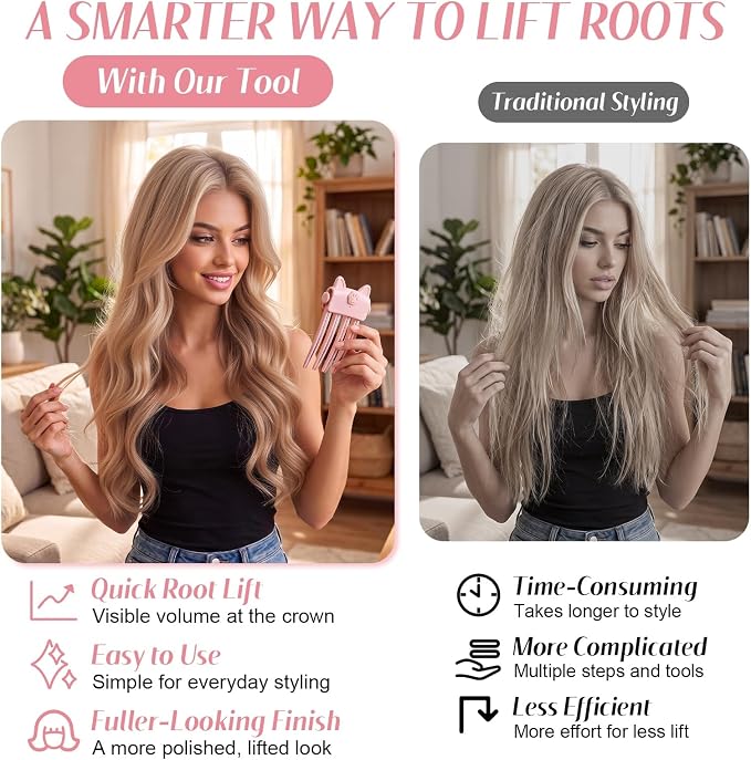 🔥 50% OFF Cordless Heated Root Volumizing Clip – Instant Hair Lift & Volume