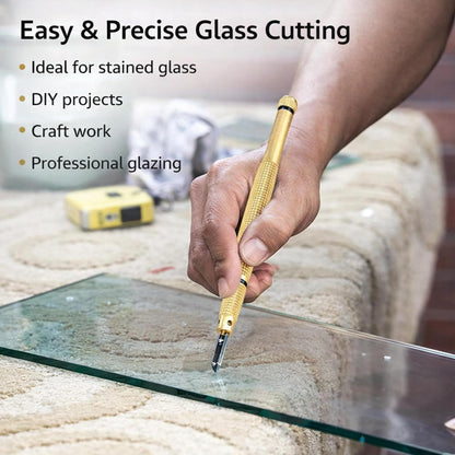 🔥 50% OFF Precision Glass Cutter 💎 Carbide Wheel with Anti-Slip Brass Handle