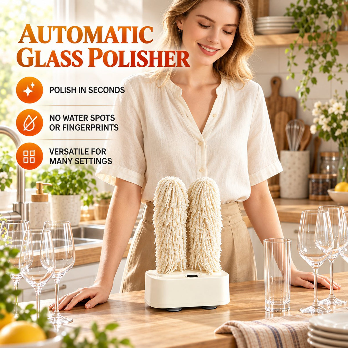 🚚 FREE Shipping 🍷 Electric Wine Glass Cleaner ✨ 600 RPM Crystal Shine