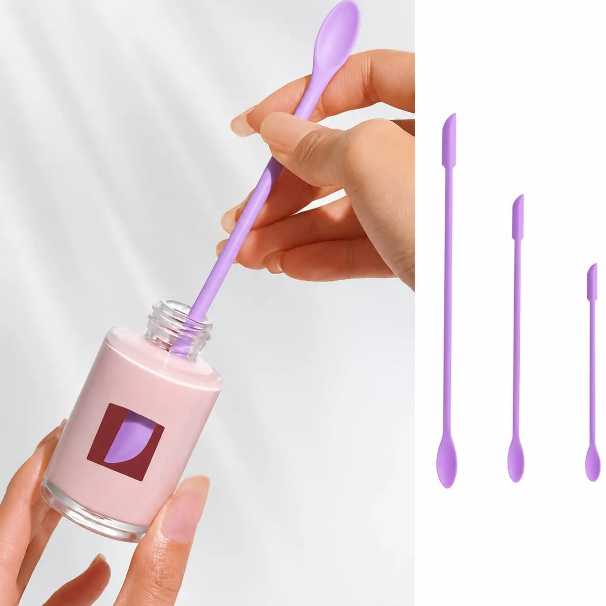 🔥 50% OFF 3-Piece Silicone Cosmetic Spatula Set 💜 Get Every Last Drop