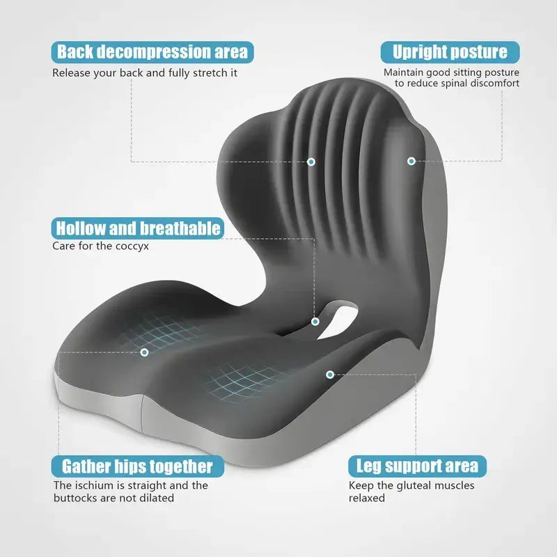 🔥 50% OFF Ergonomic Memory Foam Seat Cushion 🪑 Supportive Comfort for Office, Car & Home