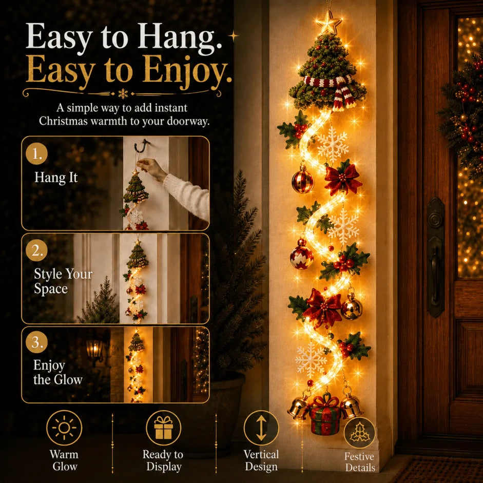 🎄 50% OFF ✨ Light-Up Christmas Door Hanging Decor — Bring Holiday Magic Home