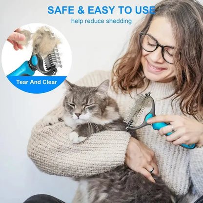 🐾 50% OFF Pet Grooming & Deshedding Brush – Gentle Loose Hair Removal for Easy Everyday Grooming