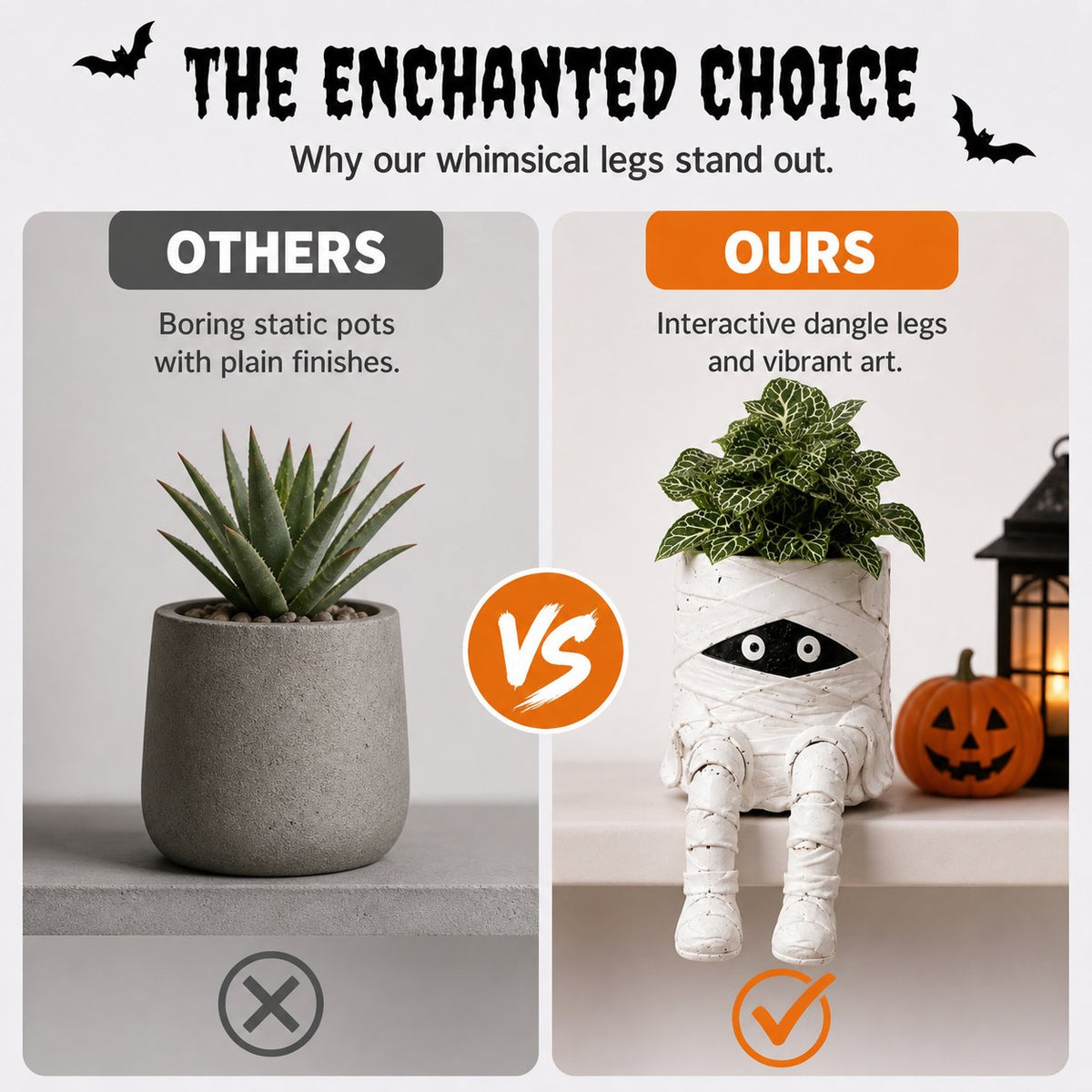 💀🎃Halloween Whimsical Hanging Leg Planter Hand-Painted Resin Succulent Pot💐(📦Buy 2 Free Shipping)