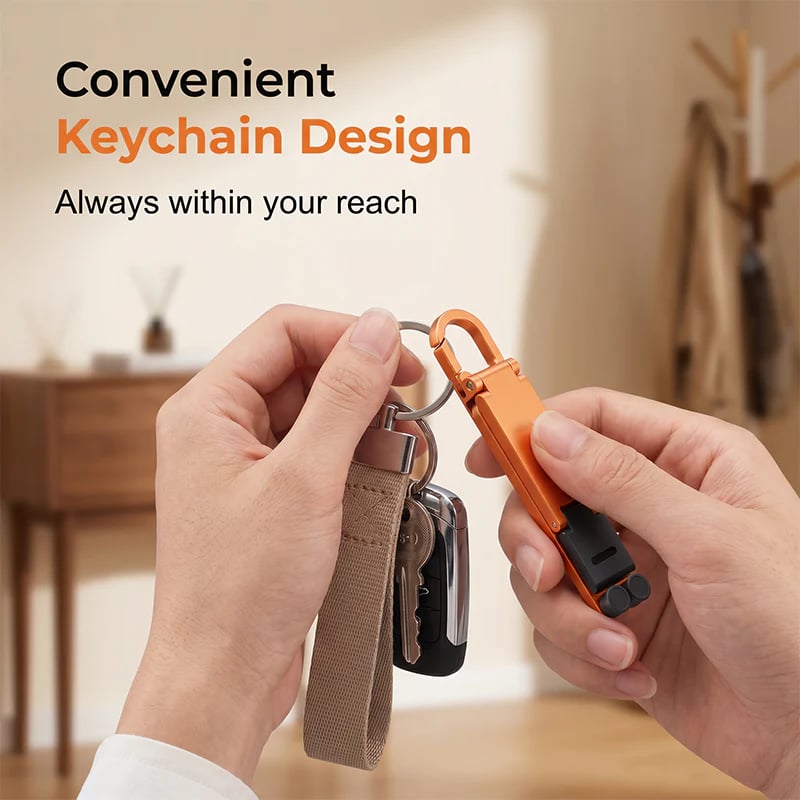 💯🔥HOT SALE 50% OFF🎁📱 Ultra-Compact Foldable Aviation Aluminum Keychain Phone Stand with Carabiner Clip ⚡
