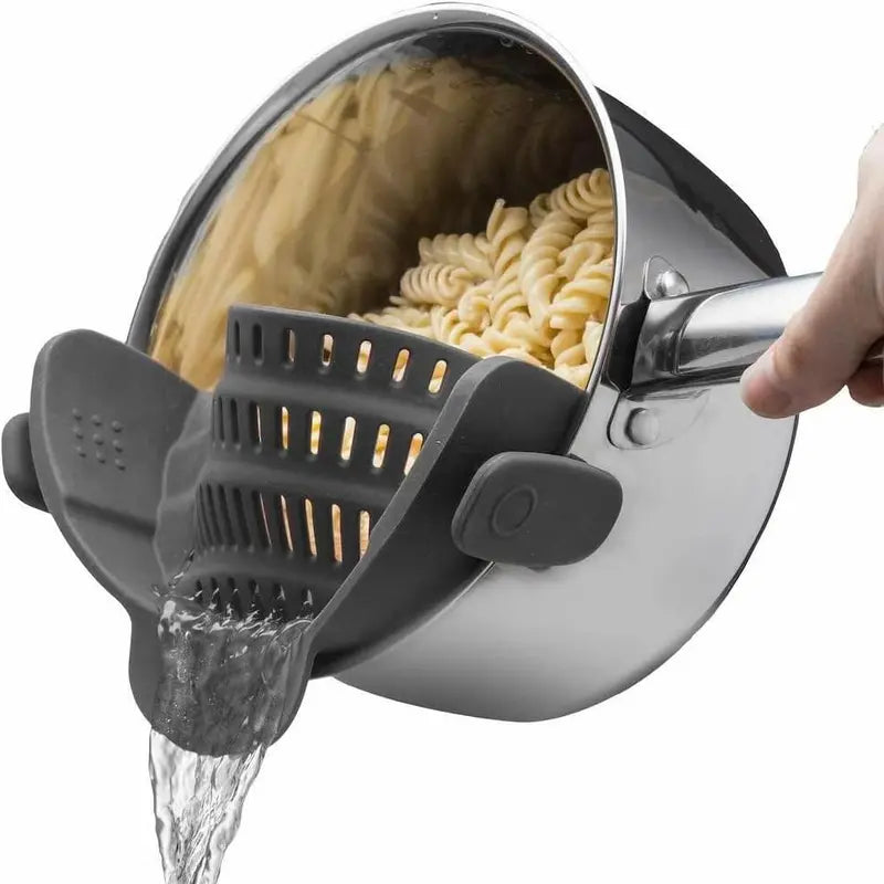 🍝 Clip-On Silicone Pot Strainer – Drain Pasta Fast Without A Bulky Colander