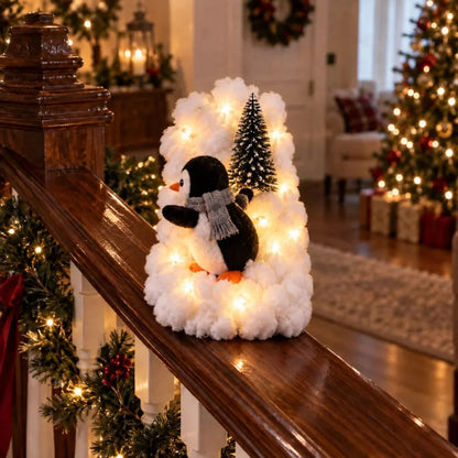 🎁 Christmas Best Seller – Adorable Lighted Penguin Staircase Decor 50% OFF 🐧💡