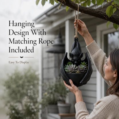 🦇 Upside‑Down Hanging Bat Planter