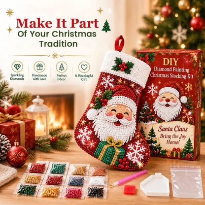 🎅 50% OFF ✨ DIY Diamond Painting Christmas Stocking Kit – 🎄 Make a Christmas Stocking They’ll Remember