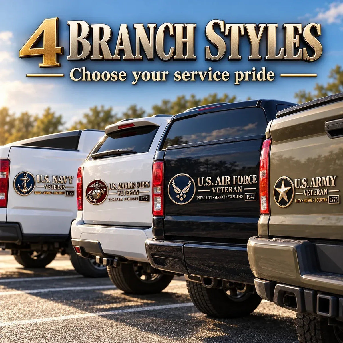 🎖️ Heavy-Duty 3D Embossed Veteran Relief Metal Car Emblem Badge 🚗
