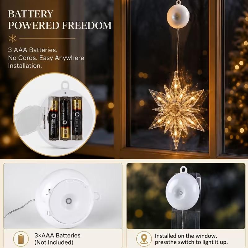 ❄️ DIY Christmas Snowflake Window Lights – Battery-Powered Festive Window Decorations