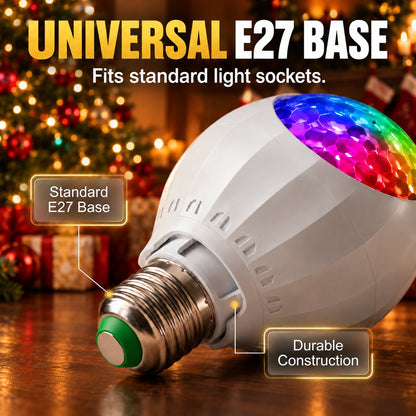 💯🎄 Rotating Christmas Projection Light Bulb | 16 Patterns