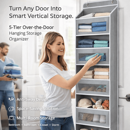 🧺 5-Tier Over-the-Door Hanging Storage Organizer