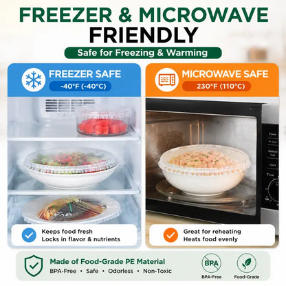 🔥 HOT SALE 🥗 100PCS Stretch Food Covers – Stretch, Cover & Keep Food Fresh with Ease ✨