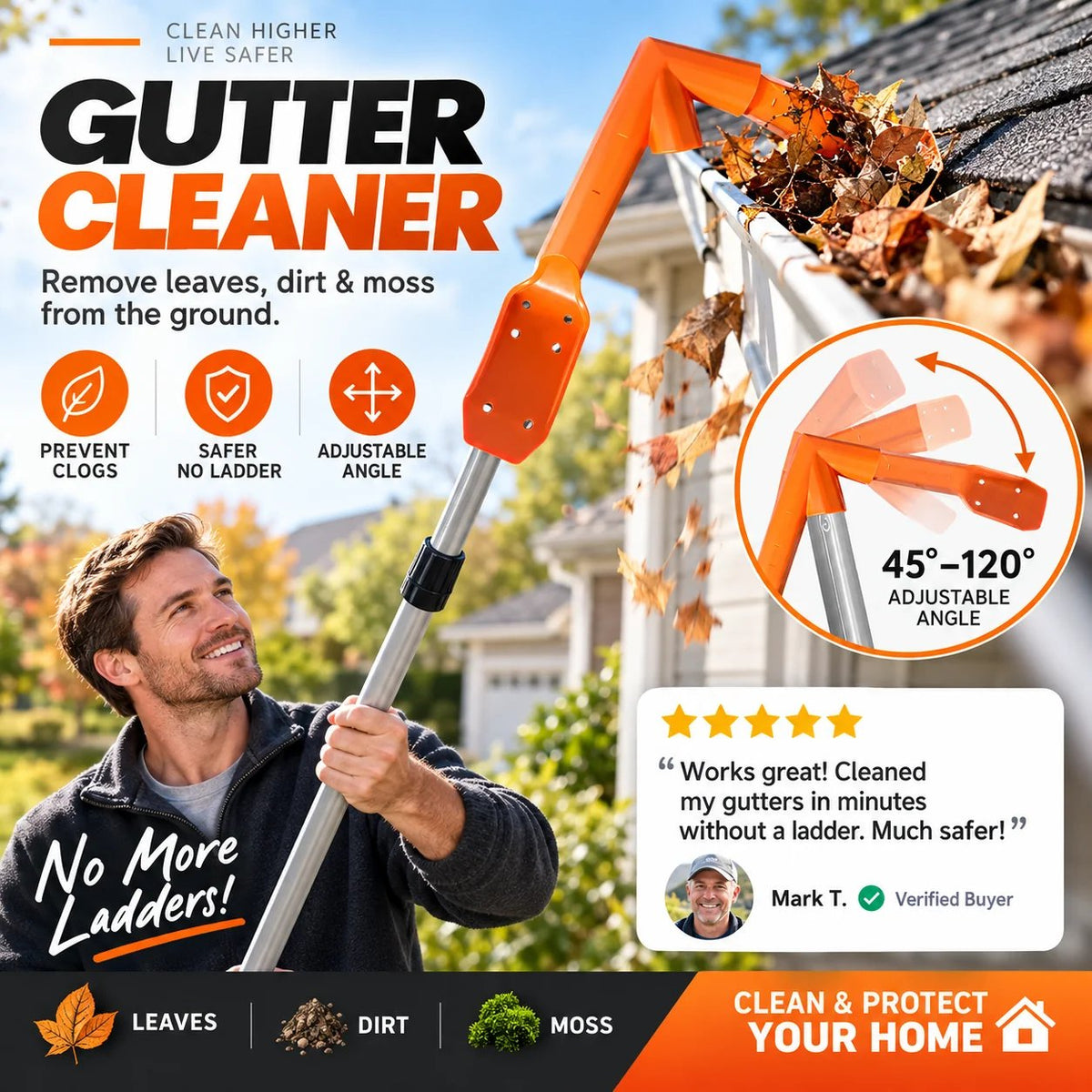 📍🔧 LIMITED‑TIME 50% OFF! ✨ No-Climb Gutter Cleaning Tool丨Excluding rod