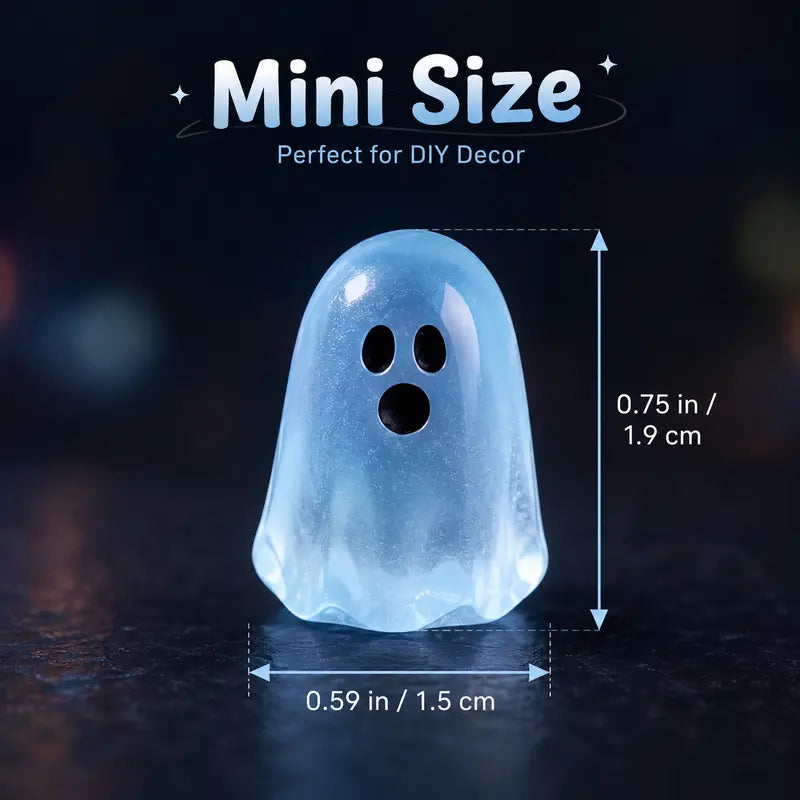 👻 50% OFF 60PCS Glow-in-the-Dark Mini Ghosts – Halloween DIY Resin Decor