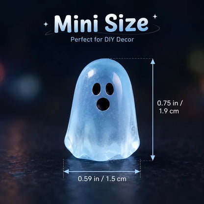 👻 50% OFF 60PCS Glow-in-the-Dark Mini Ghosts – Halloween DIY Resin Decor