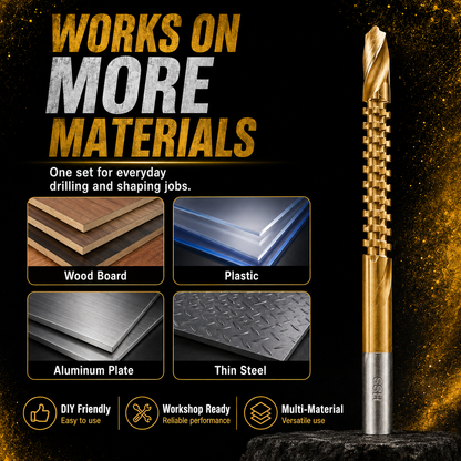 🔥 50% OFF 6-Piece HSS Carving Drill Bit Set ⚡ Drill, Groove & Shape with Ease
