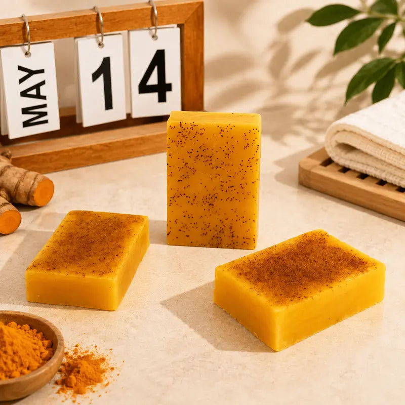 🌿 3PCS Turmeric Cleansing Soap Bars – Gentle Daily Care for Fresh, Soft-Feeling Skin