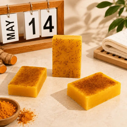 🌿 3PCS Turmeric Cleansing Soap Bars – Gentle Daily Care for Fresh, Soft-Feeling Skin