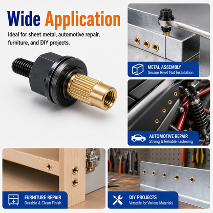 🔩 48% OFF 5-Size Rivet Nut Adapter Kit – M3 to M8 for Drills, Wrenches & DIY Metalwork