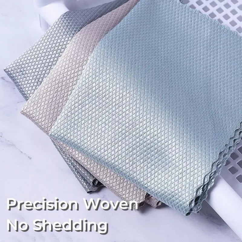 ✨ 50% OFF 10PCS Fish Scale Cleaning Cloth — No Streaks, Less Lint & Powerful Absorption