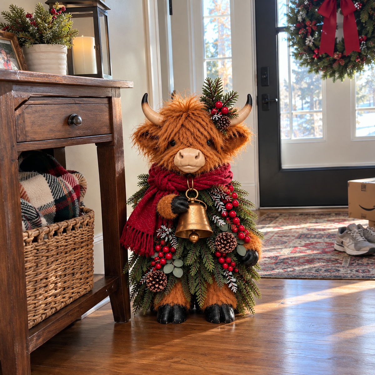 🐮 Christmas Highland Cow Decor 🎄 Cozy Farmhouse Holiday Accent