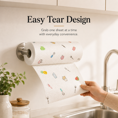 🍳 49% OFF 50-Sheet Kitchen Cleaning Cloth Roll – Thick, Absorbent & Wet/Dry Use