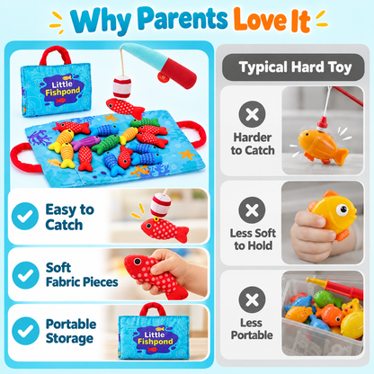 🐟 22-Piece Soft Fishing Toy Set – Color Matching & Early Learning Fun for Babies & Toddlers