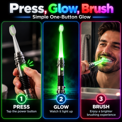 Galactic Glow Toothbrush – LED Light-Up Manual Toothbrush