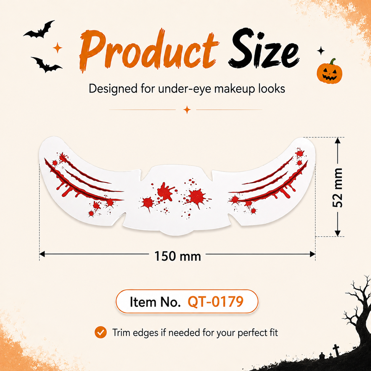 🎃 50% OFF 6PCS Halloween Under-Eye Face Stickers – Instant Spooky Makeup Set