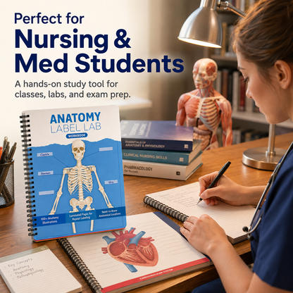📚✨ 50% OFF Reusable Anatomy Study Workbook 🧠 100+ Illustrations for Active Recall