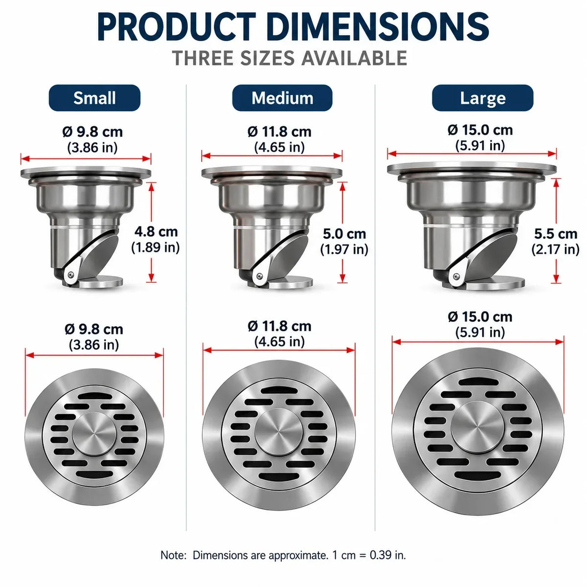 🎁304 Stainless Steel Automatic Anti-Odor Floor Drain