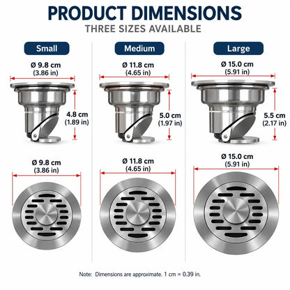 🎁304 Stainless Steel Automatic Anti-Odor Floor Drain