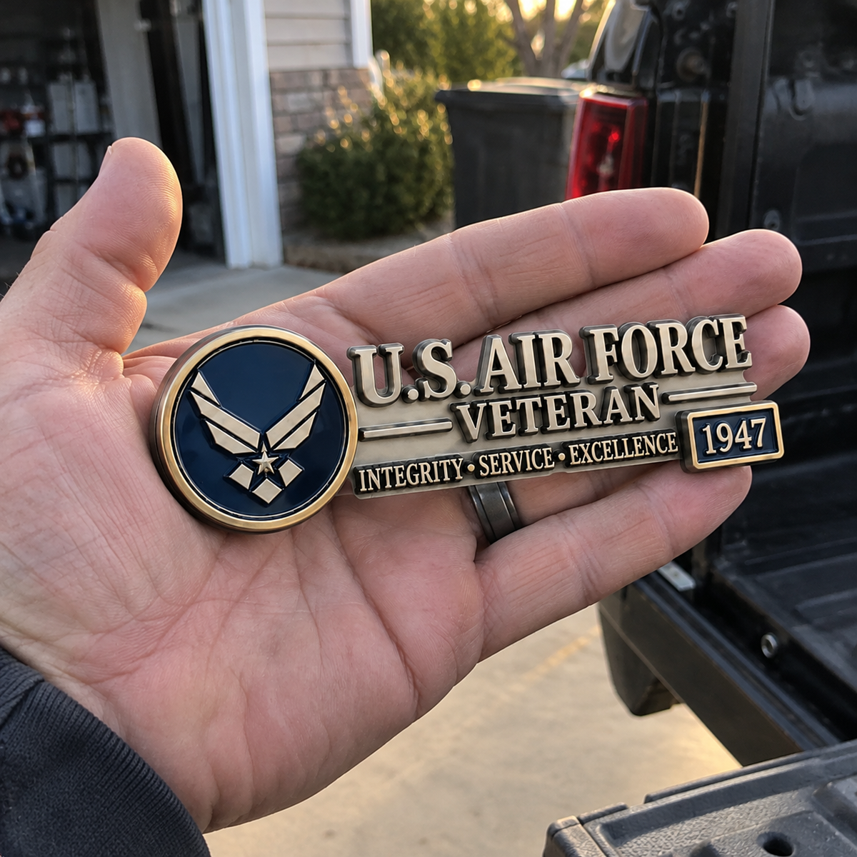 3D Metal Veteran Honor Auto Badge | For daily driving & veteran gatherings