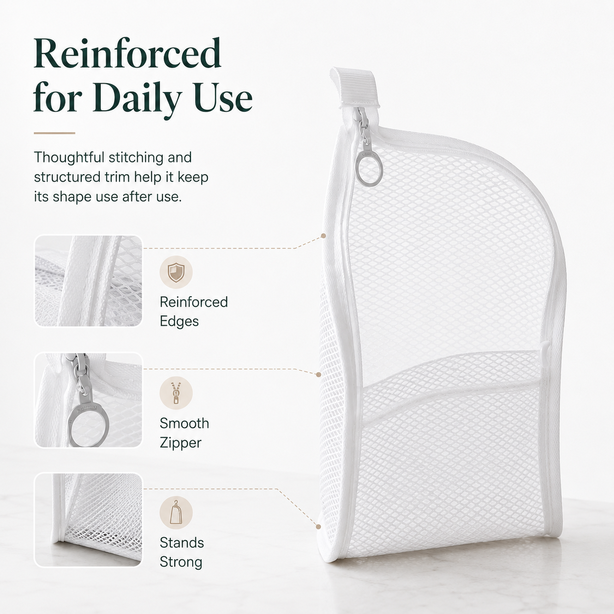 🧼 48% OFF Quick-Dry Mesh Bathroom Organizer – Self-Standing Toiletry Storage Bag