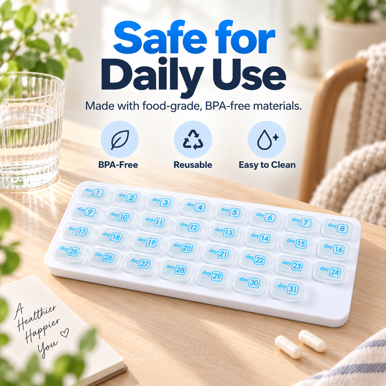 🔥 49% OFF 31-Day Monthly Pill Organizer – Stay Organized All Month