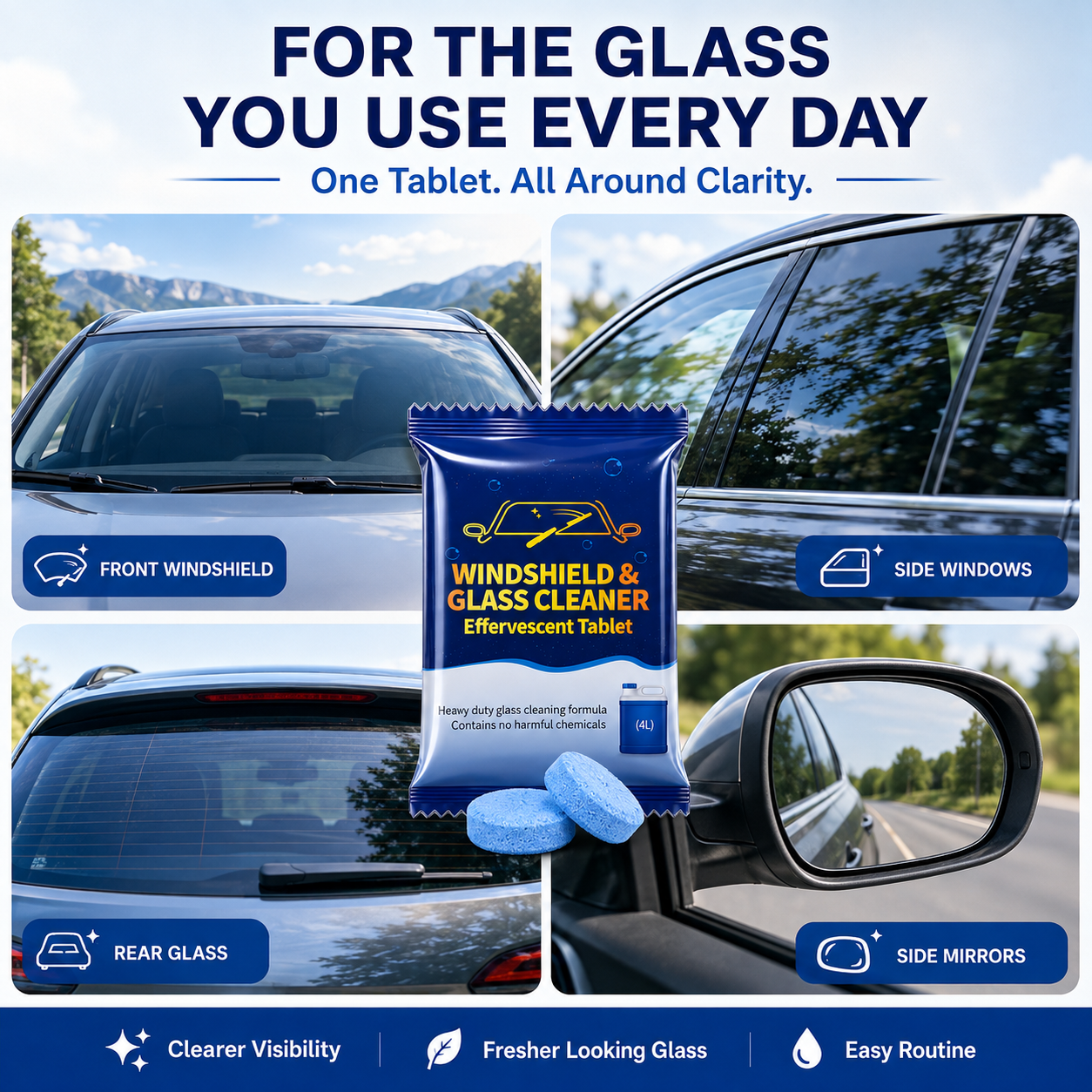 🔥 48% OFF Concentrated Windshield Cleaner Tablets – Up to 4L Per Tablet