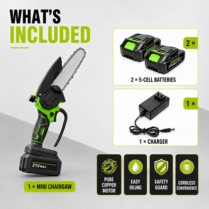 🔥 48% OFF 6-Inch Cordless Mini Chainsaw – Powerful & Easy Cutting 🌲