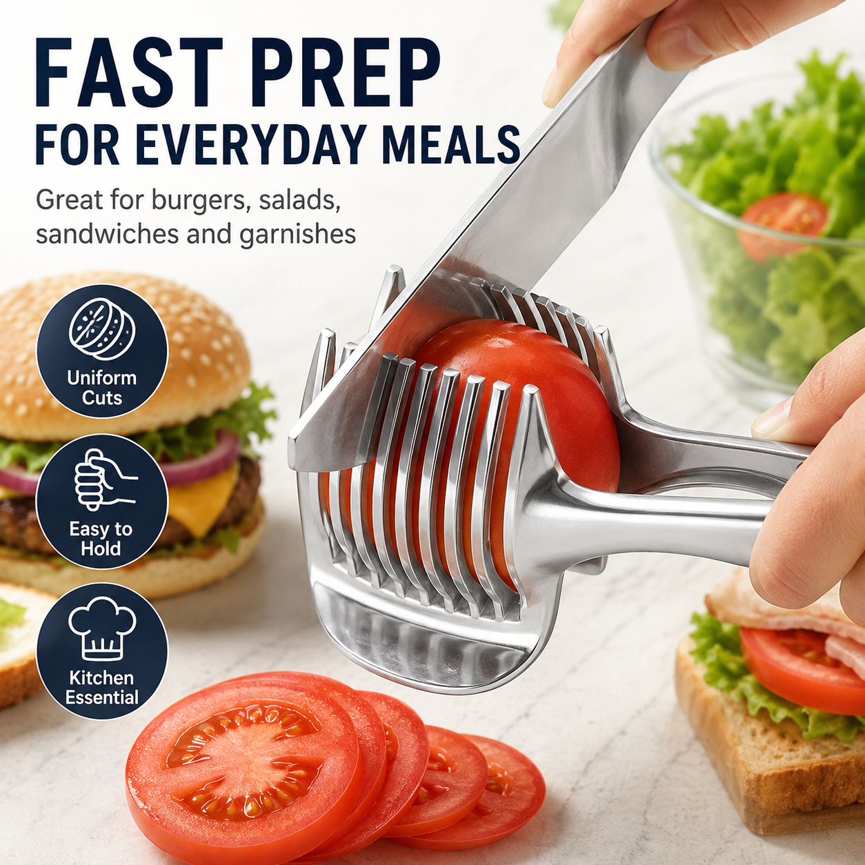 🔥 50% OFF Multi-Function Slicing Tong – Perfectly Even Slices in Seconds 🍅