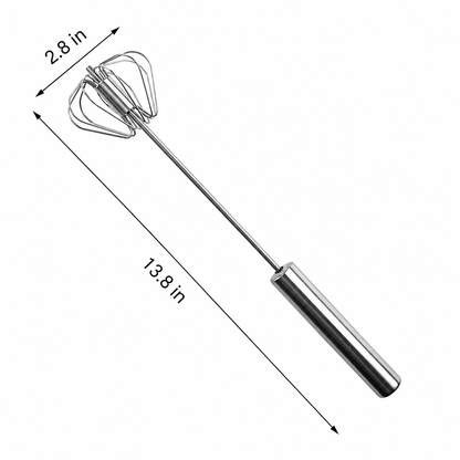 🔥 50% OFF Stainless Steel Hand-Push Rotary Whisk 🥄 Mix Faster in Seconds